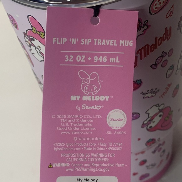 Hello Kitty BFF My Melody Travel Tumbler Mug 32 Oz Igloo Limited Edition New - Picture 8 of 10